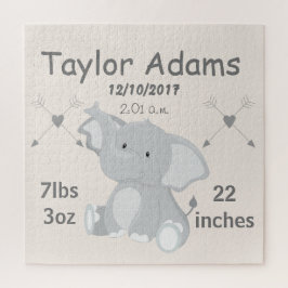 Cute Elephant Birth Stats Legpuzzel