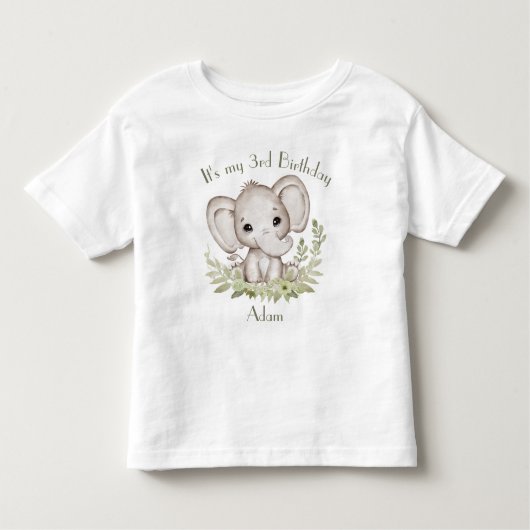 Cute Elephant Birthday Boy Kinder Shirts (Voorkant)
