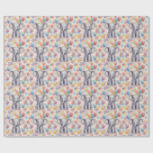 Cute Elephant Birthday Cadeaupapier (Vlak)