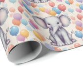 Cute Elephant Birthday Cadeaupapier (Rol Hoek)