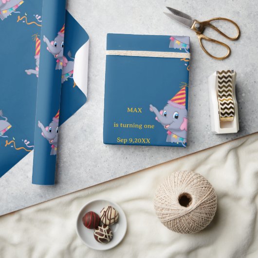 Cute Elephant Birthday  Cadeaupapier (Crafts)