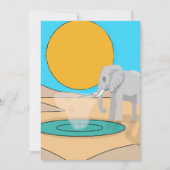 Cute Elephant Birthday Invitation | Soft Pastel  Kaart (Voorkant)