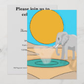 Cute Elephant Birthday Invitation | Soft Pastel  Kaart (Voorkant / Achterkant)