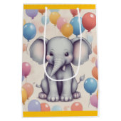Cute Elephant Birthday Medium Cadeauzakje (Achterkant)