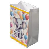 Cute Elephant Birthday Medium Cadeauzakje (Achterkant Gekanteld)