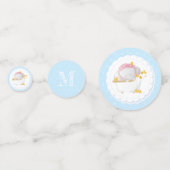 Cute Elephant Birthday Monogram Confetti (Voorkanten)