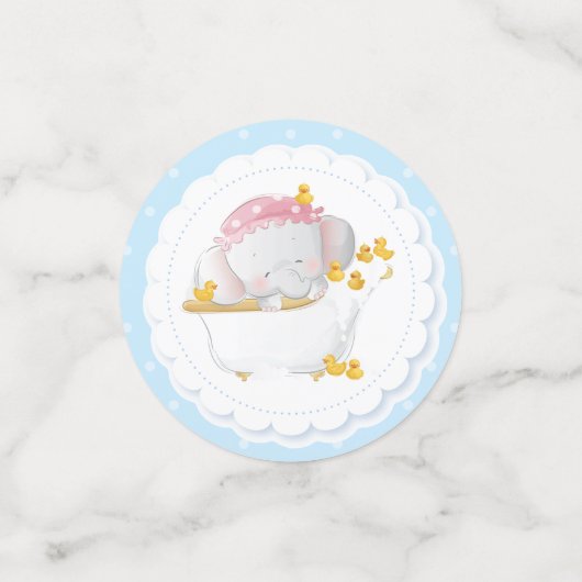 Cute Elephant Birthday Monogram Confetti (Kleine voorkant)