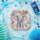 Cute Elephant Birthday Papieren Bordje (Feest)