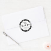 Cute Elephant Black White Polka Dot Baby shower Ronde Sticker (Envelop)