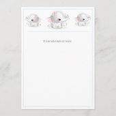 Cute Elephant Blue Baby shower Hartelijk dank Bedankkaart (Achterkant)