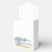 Cute Elephant Blue Birthday Boy Favor Box Bedankdoosjes (Geopend)