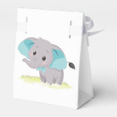 Cute Elephant Blue Birthday Boy Favor Box Bedankdoosjes (Achterkant)