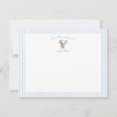 Cute Elephant blue border Baby Boy Bedankkaart (Voorkant)