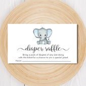 Cute Elephant Blue Diaper Baby shower Raffle Informatiekaartje