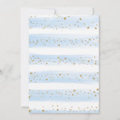 Cute Elephant Blue Gold Moon Stars Boy Baby shower Bedankkaart (Achterkant)