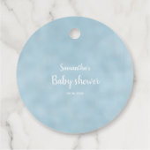 Cute Elephant Blue Grey Waterverf Baby shower Bedankjes Labels (Achterkant)