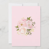 Cute Elephant Blush Pink Gold Floral Baby shower Bedankkaart (Achterkant)
