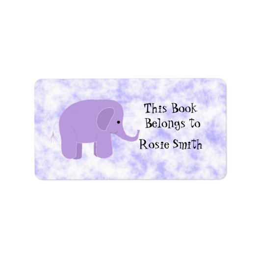 Cute Elephant Bookplate Etiket (Voorkant)