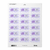Cute Elephant Bookplate Etiket (Full Sheet)