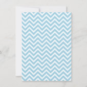 Cute Elephant Boy Baby shower Blue Gray Chevron Kaart (Achterkant)