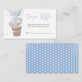 Cute Elephant Boy Baby shower Diaper Raffle Card Informatiekaartje