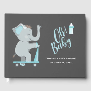 Cute Elephant Boy Baby shower Gastenboek
