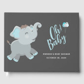 Cute Elephant Boy Baby shower Gastenboek (Voorkant)