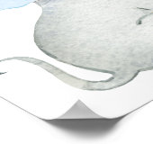 Cute Elephant Boy Baby shower Welcome Poster (Hoek)