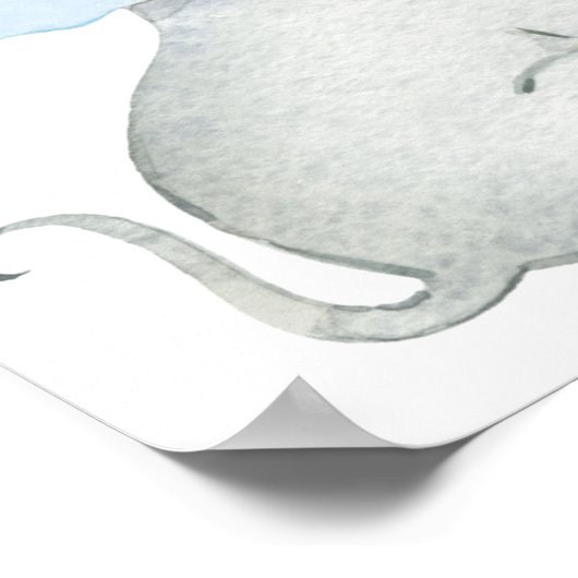 Cute Elephant Boy Baby shower Welcome Poster (Hoek)