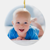 Cute Elephant Boy Baby's eerste CHRISTMAS Rustic Keramisch Ornament (Achterkant)