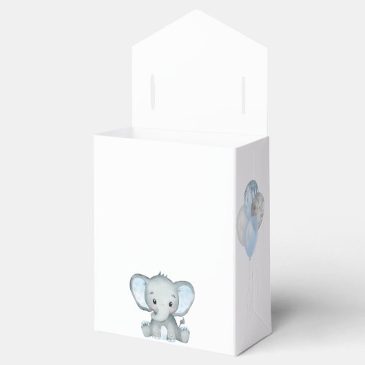 Cute Elephant Boy Balloons Baby shower Bedankdoosjes (Geopend)
