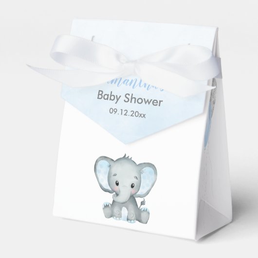 Cute Elephant Boy Balloons Baby shower Bedankdoosjes (Voorkant Zijde)
