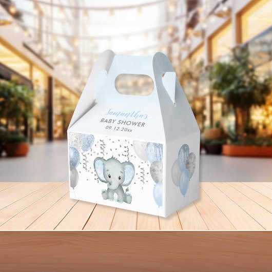 Cute Elephant Boy Balloons Baby shower Bedankdoosjes