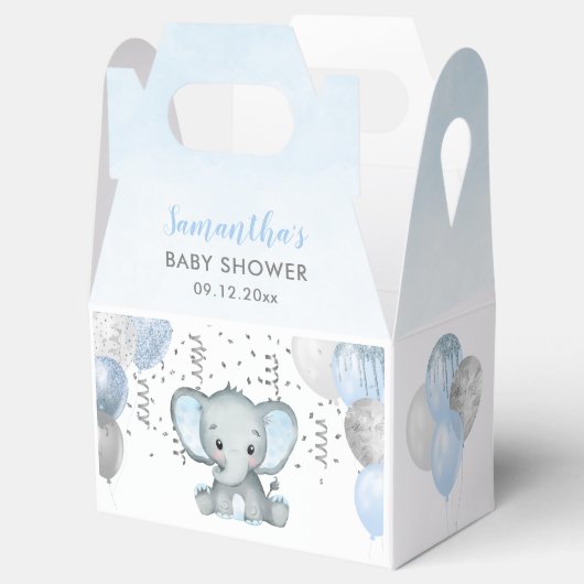 Cute Elephant Boy Balloons Baby shower Bedankdoosjes (Geopend)
