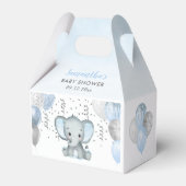 Cute Elephant Boy Balloons Baby shower Bedankdoosjes (Voorkant Zijde)