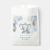 Cute Elephant Boy Balloons Baby shower Bedankzakje (Voorkant)