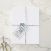 Cute Elephant Boy Balloons Baby shower Cadeaulabel (Met Touw)