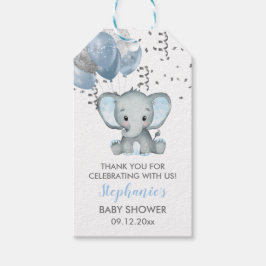 Cute Elephant Boy Balloons Baby shower Cadeaulabel