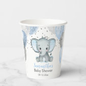 Cute Elephant Boy Balloons Baby shower Papieren Bekers (Achterkant)