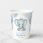 Cute Elephant Boy Balloons Baby shower Papieren Bekers (Voorkant)