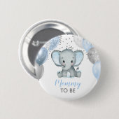 Cute Elephant Boy Balloons Baby shower Ronde Button 5,7 Cm (Voorkant /achterkant)