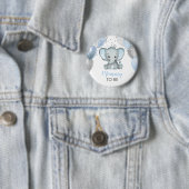 Cute Elephant Boy Balloons Baby shower Ronde Button 5,7 Cm (In situ)