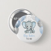 Cute Elephant Boy Balloons Baby shower Sister Ronde Button 5,7 Cm (Voorkant /achterkant)