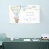 Cute Elephant Boy Blue Baby shower Banner (Beurs)