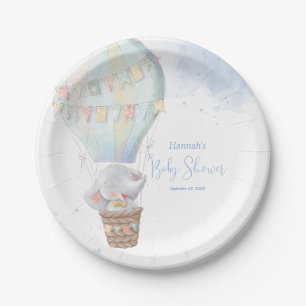 Cute Elephant Boy Blue Baby shower Paper Bord