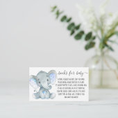 Cute Elephant Boy Book Request for Baby shower Informatiekaartje (Staand voorkant)