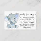 Cute Elephant Boy Book Request for Baby shower Informatiekaartje (Voorkant)