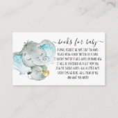 Cute Elephant Boy Book Request for Baby shower Informatiekaartje (Voorkant)