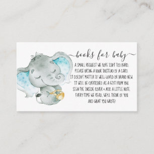 Cute Elephant Boy Book Request for Baby shower Informatiekaartje