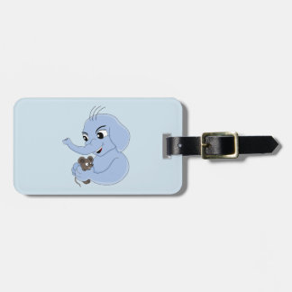 Cute elephant boy cartoon luggage tag bagagelabel